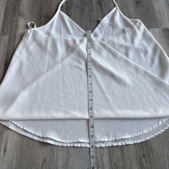 Pookie & Sebastian White Backless Flounce Camisole Dressy Tank Size Large - Picture 6 of 9
